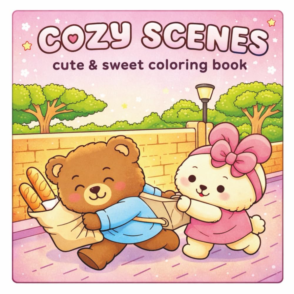 Cozy Scenes Coloring Book: Cute and Sweet Animal Illustrations for Relaxation