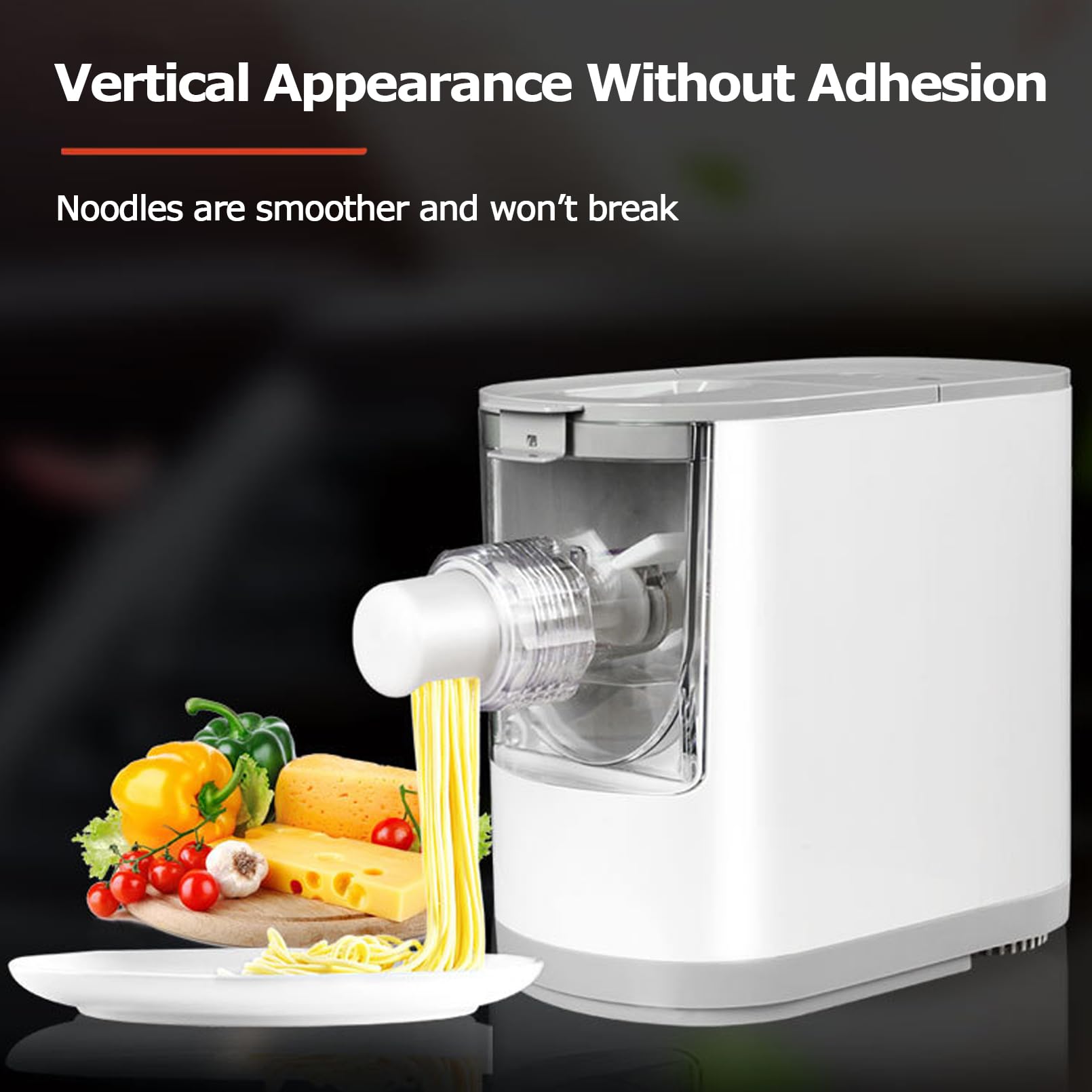 Macchina per Pasta Elettrica, Macchina per Pasta Automatica da 150 W con 6 Stampi per Tagliatelle, Macchina per Pasta con Capacità di Farina 350 G per Spaghetti, Fettuccine, Penne In Meno di 10 Minuti