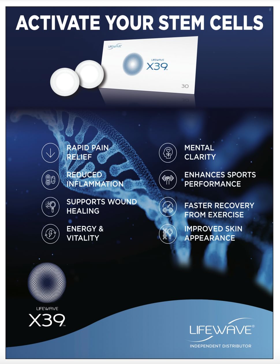 LifeWave X39 - Terapia con células madre, activa, regenera, 30