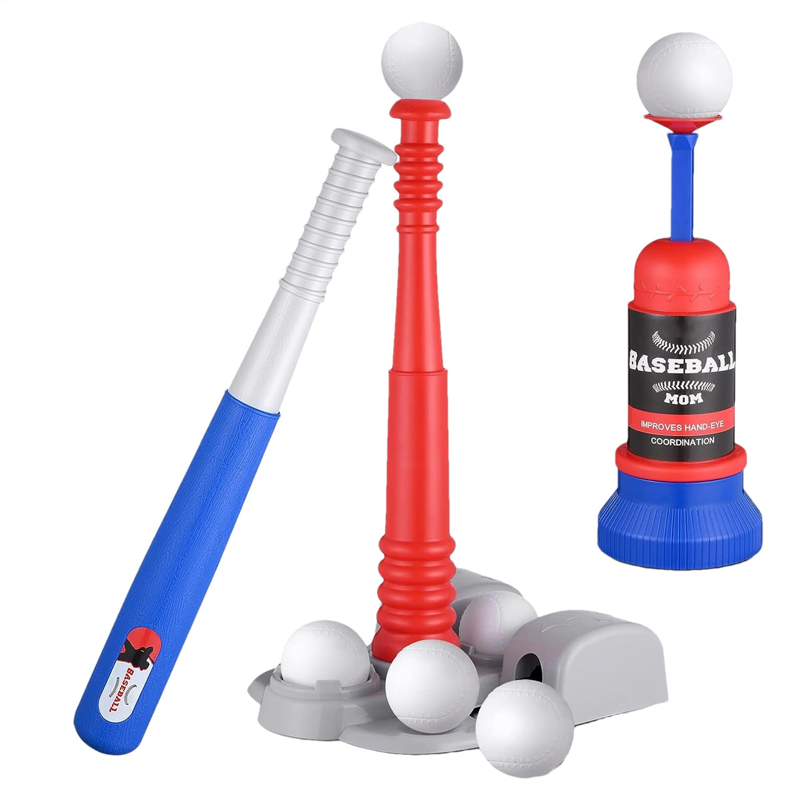 Generisch Spielzeug für – 1–3 cm großes -Set, tragbare Outdoor-Wurfspiele für Kinder, interaktives Baseball-Spielzeug | Baseball-Set | Verstellbare Baseballschläger, Tballspiele für