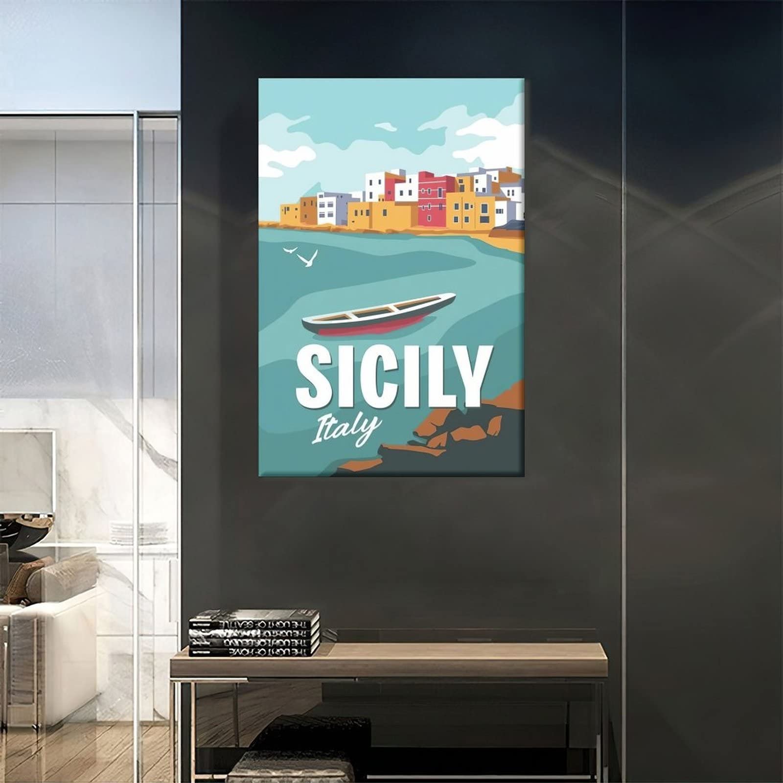 YONGCAI Poster da viaggio vintage su tela, decorazione da parete per la casa, decorazione della stanza di Firenze Italia