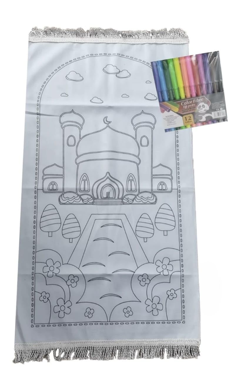 Alfombra de oración para colorear para niños que se distraen durante el rezo