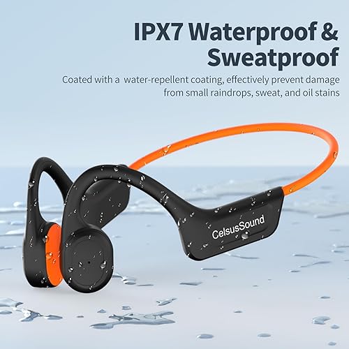 Miniatura 7 de Auriculares de conducción ósea, auriculares Bluetooth 5.3 de oreja abierta con micrófono, IPX7 impermeables para correr, entrenamiento, ciclismo,