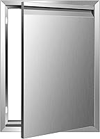 Vista 10 de Puertas de cocina para exteriores de 26 pulgadas de ancho x 24 pulgadas de alto con mango horizontal, puertas de acceso dobles para barbacoa, acero