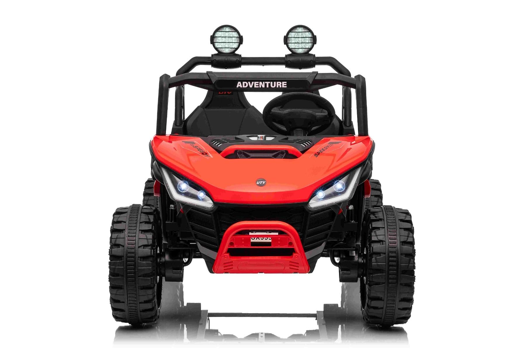 T-REX Ride 4x4 elektryczny samochód dla dzieci, 24 V, czerwony, odtwarzacz MP3 z wejściem USB/AUX, 4 x 4, akumulator litowy, zawieszenie, pilot zdalnego sterowania, oświetlenie LED