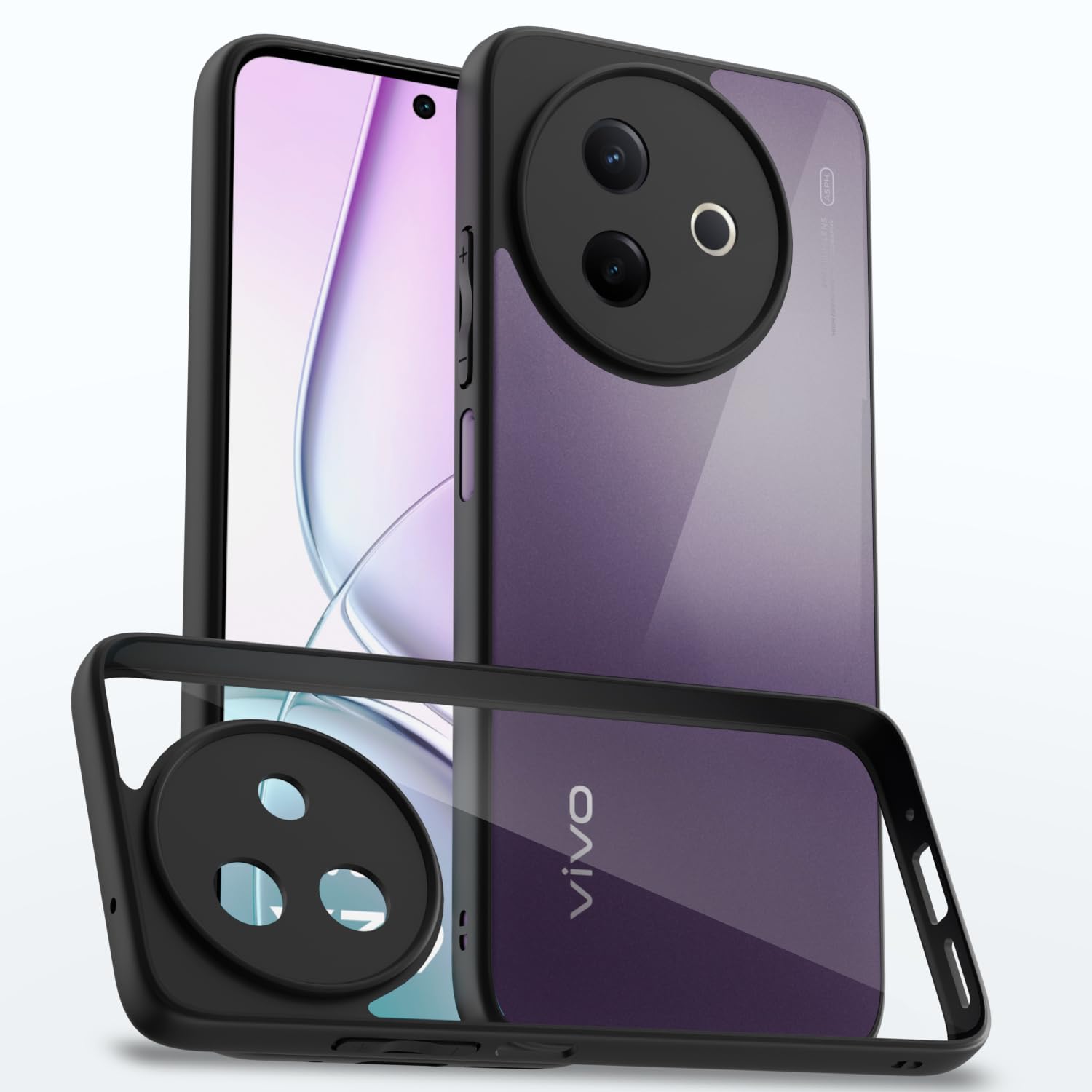Amazon Basics Back Cover for Vivo Y39 5G | Shockproof Sleek Hybrid Armor Bumper Case (Black)