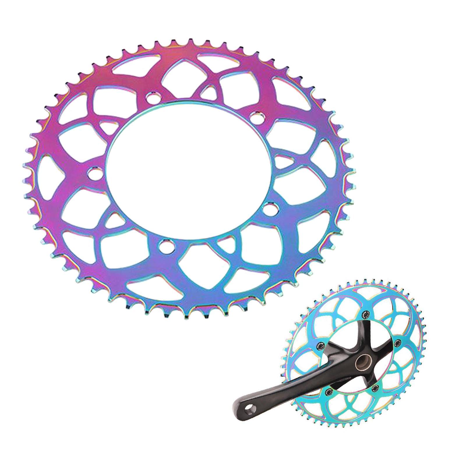 TISHITA Plato para Bicicleta Piñón de Cadena Rueda Dentada Engranaje de Aluminio Resistente Adecuado para Bicicletas de Montaña Carretera Plegable