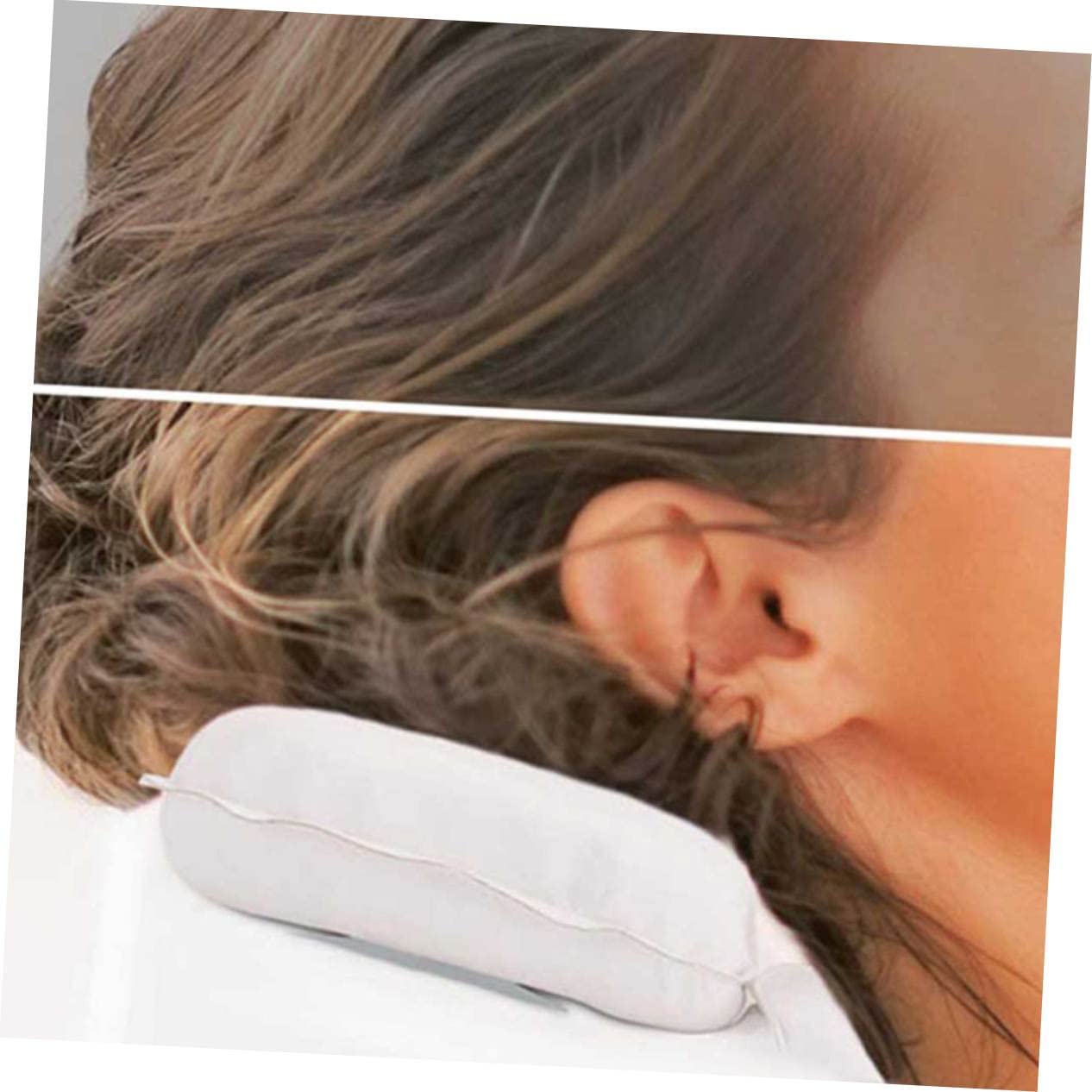 Cuscino Bagno in Spugna PU con Ventosa Antiscivolo Supporto Cervicale Ergonomico per Vasca e Spa Bianco