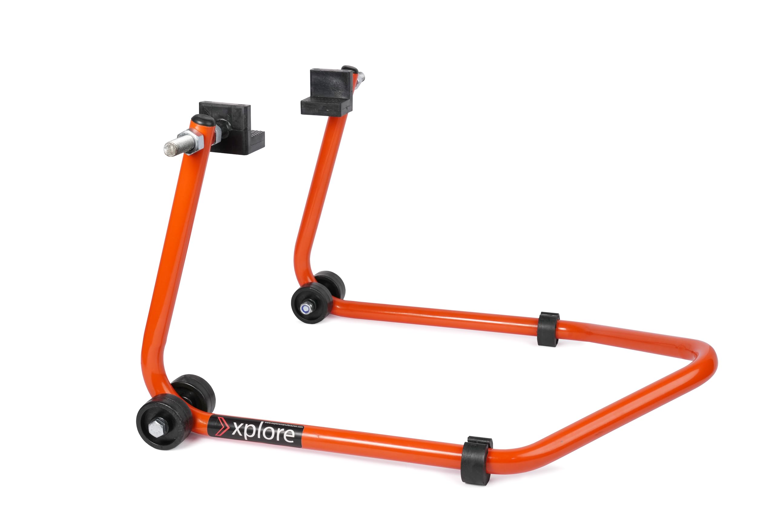 Explore Dismantle Paddock Stand for Bike | Assembling Bike Stand for Chain Cleaning | Detachable Universal Rear Paddock Stand for Motorcycle Weight Upto 250 Kg(Orange)