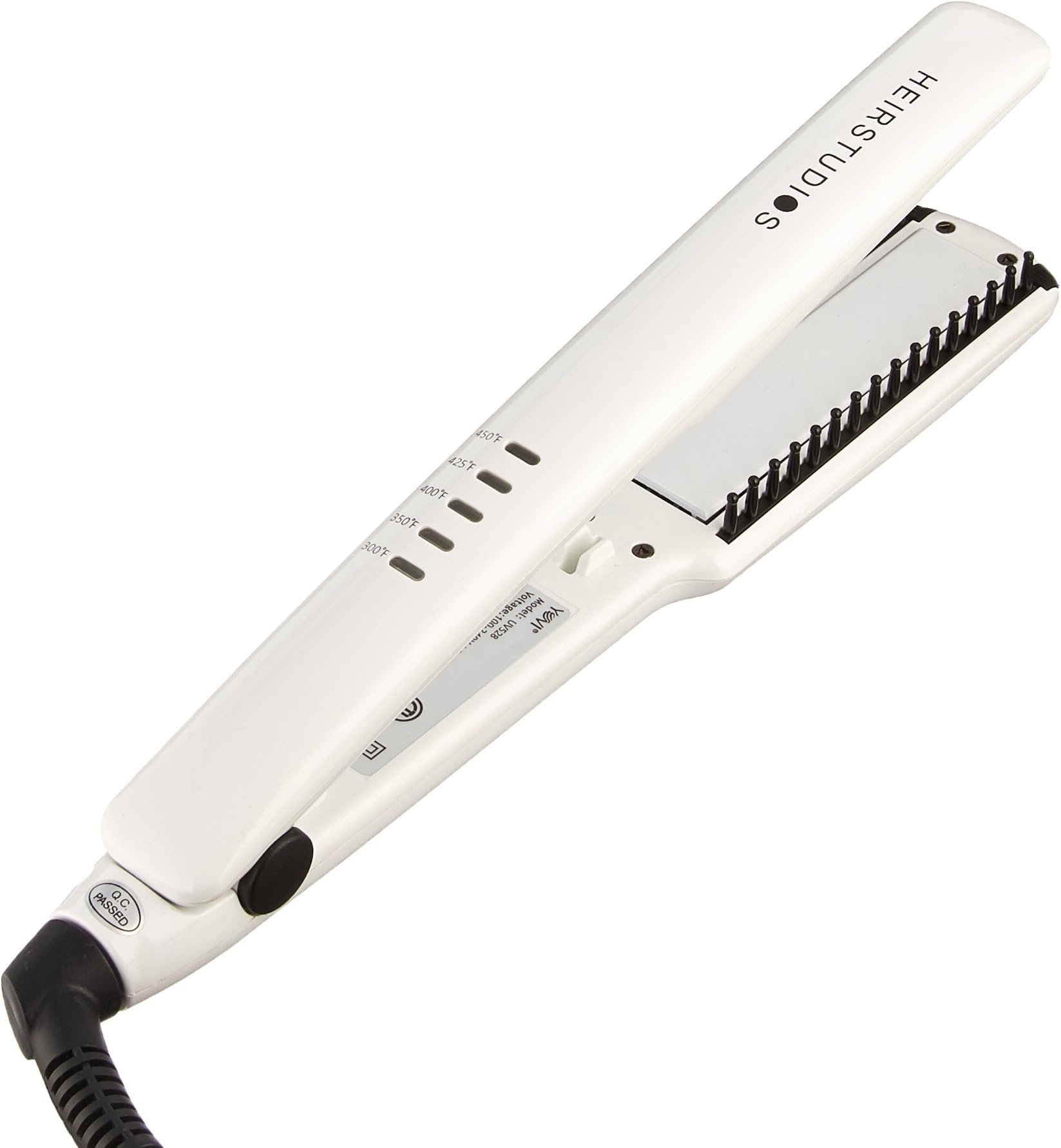New Flat iron with ceramic anti static plates and detachable combs (white)