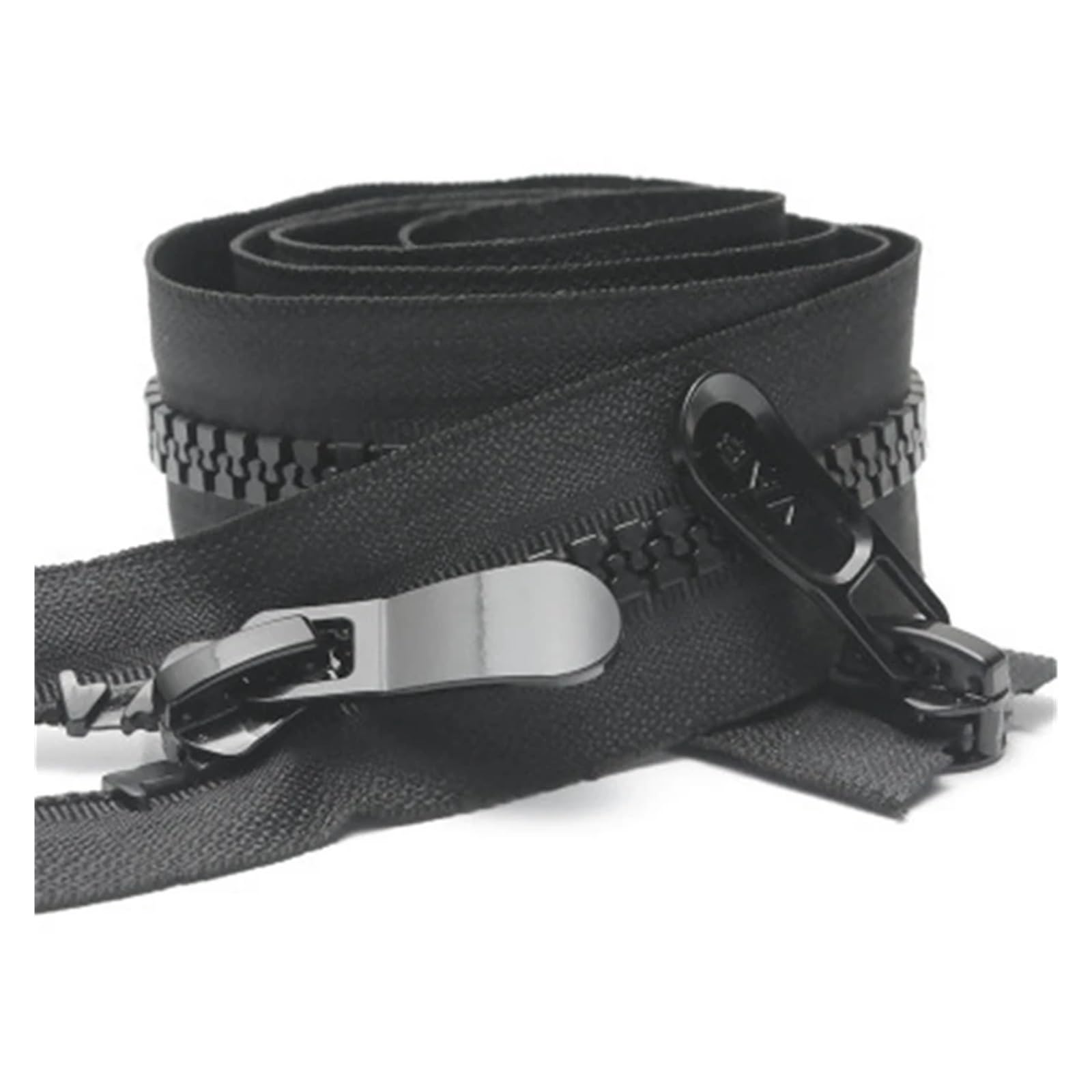 Rits 2 stuks 70/90 cm dubbelkoppige metalen rits jas jas rits doe-het-zelf handwerk open staart tweeweg rits accessoires ritsen om te naaien (kleur: hemelsblauw, maat: 90 cm