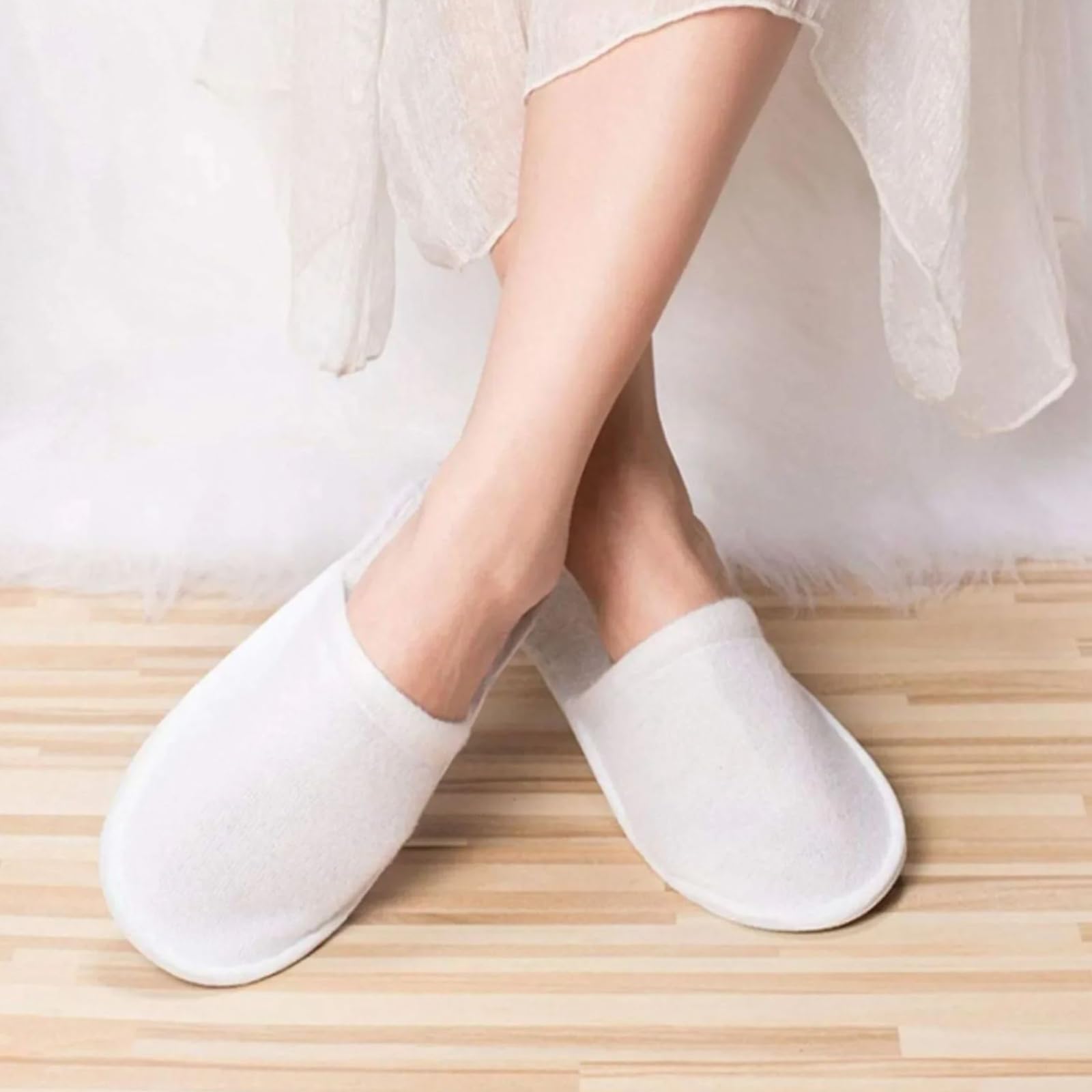 Bavooty Ciabatte Ospiti,Ciabatte da Viaggio,Pantofole Chiuse,Pantofole Ospiti,Monouso,Antiscivolo,Spugna Premium,Misura Universale,6 Paia