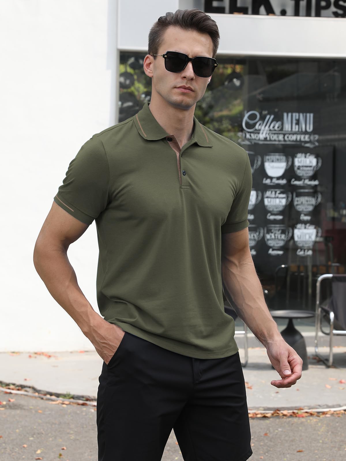 Comilaka Polo Uomo Manica Corta Maglietta Casual Poloshirt Colori Contrastanti Top T-Shirt Estate