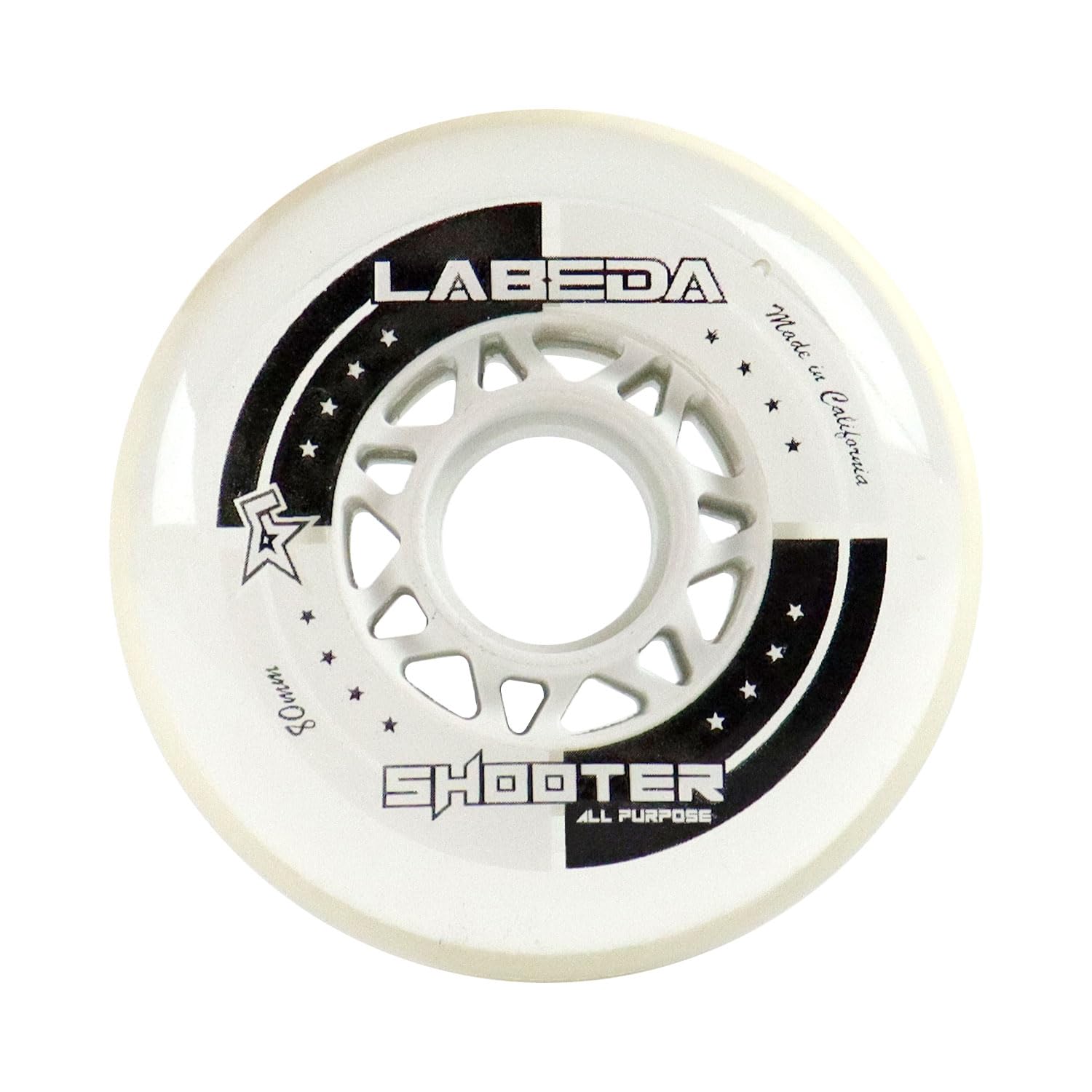 Labeda Shooter Roller Hockey Wheels - 80mm White - 4-Pack