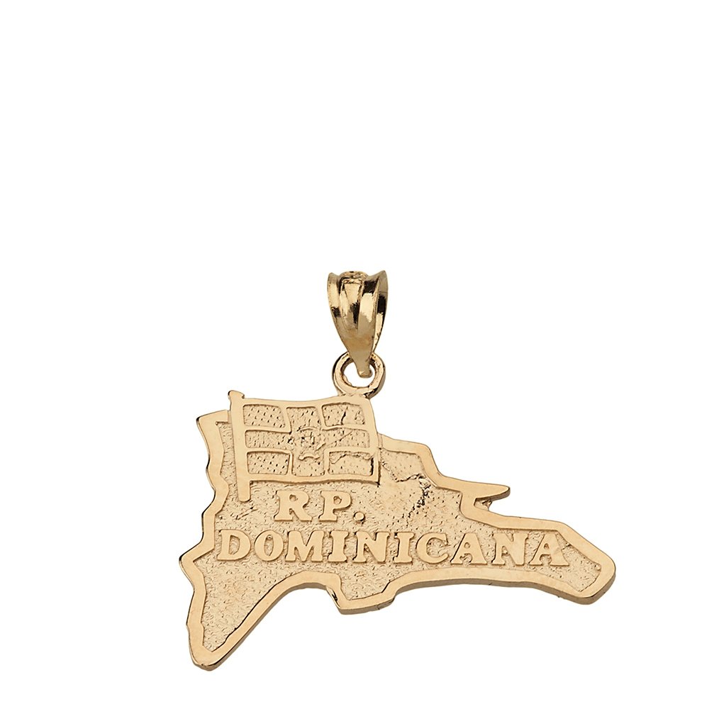 Claddagh GoldRepublica Dominicana Map Charm Pendant in 10k Yellow Gold