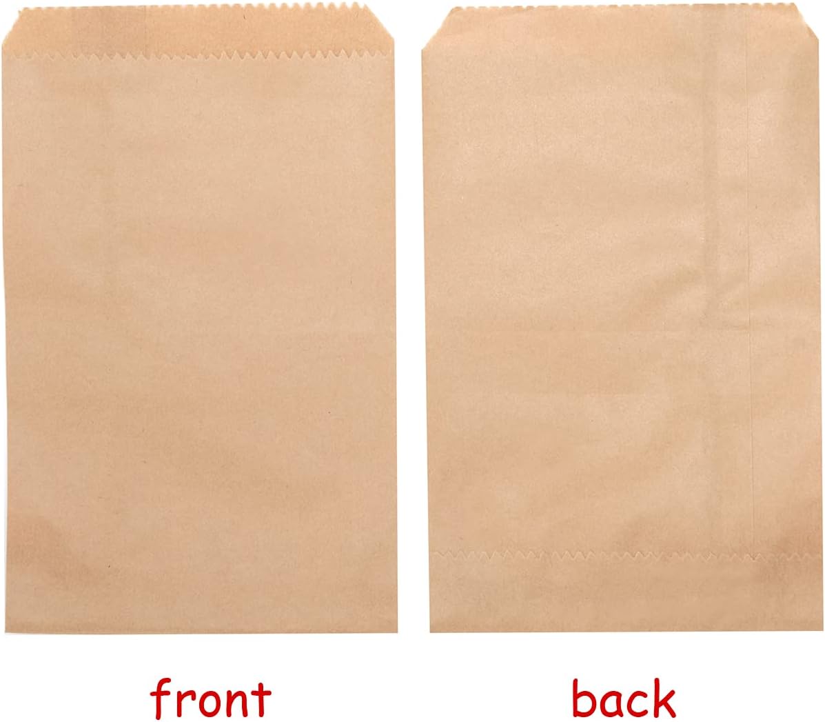 Volanic 100PCS 4X6 Inch Kraft Paper Bags Small Flat Party Favor Bag for Bakery Cookies Sandwich Soap Packing image 2