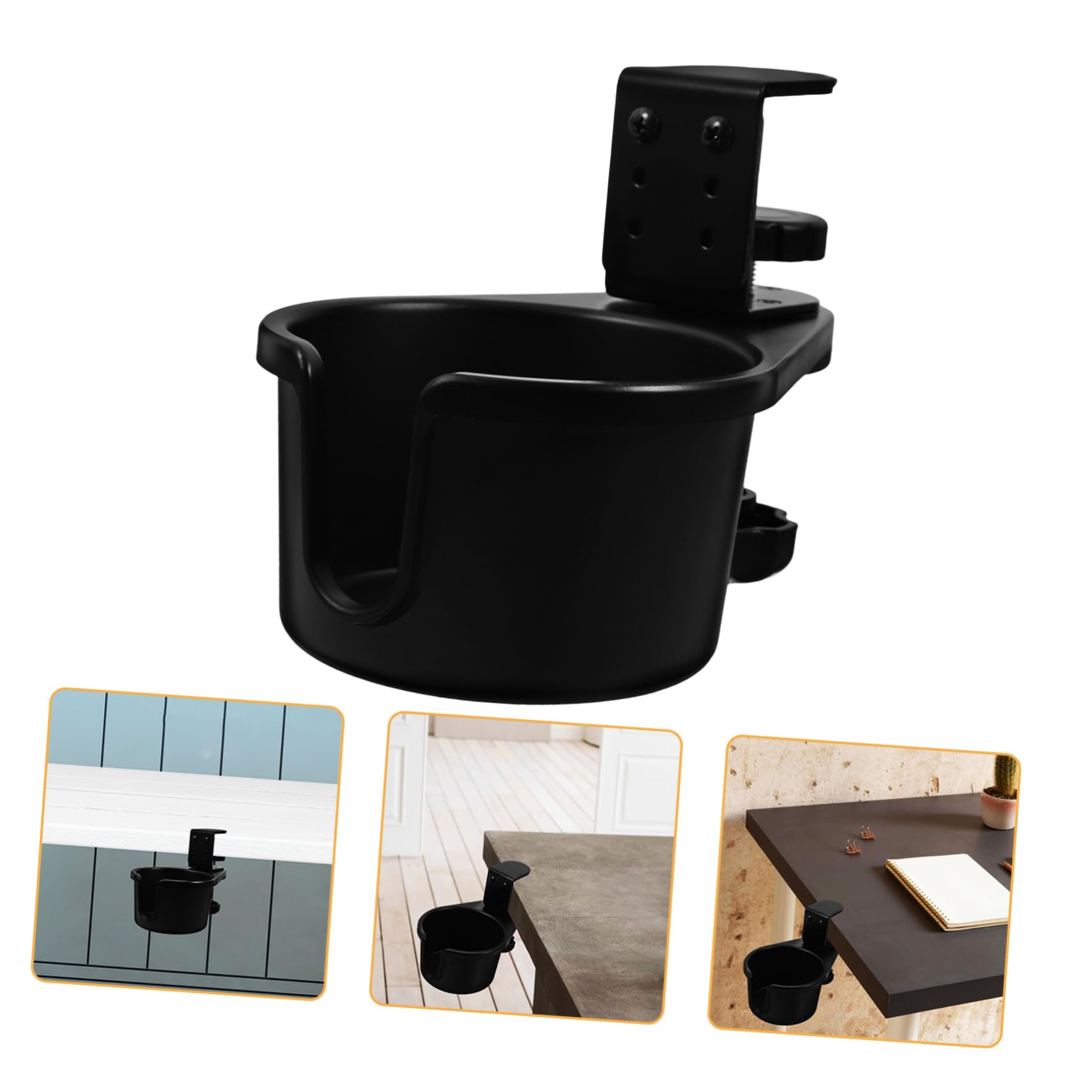 iplusmile 2piezas Soporte De Taza De Escritorio Clip Giratorio Para Mesa Organizador De Bebidas Para Oficina y Gaming Soporte De Botella De Mesa Compacto y Elegante