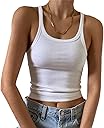 Artfish Women's Sleeveless Tank Top Form Fitting Scoop Neck Ribbed Knit Basic Cami Shirts