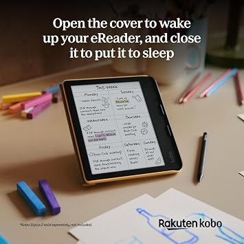 Kobo Libra Colour için SleepCover Kılıf - Tereyağı Sarısı | Bekleme/Uyanış Teknolojisi | Entegre 2 Yönlü Stand | Suni Deri | Kobo Libra Colour 7 inç e-Okuyucu ile Uyumlu