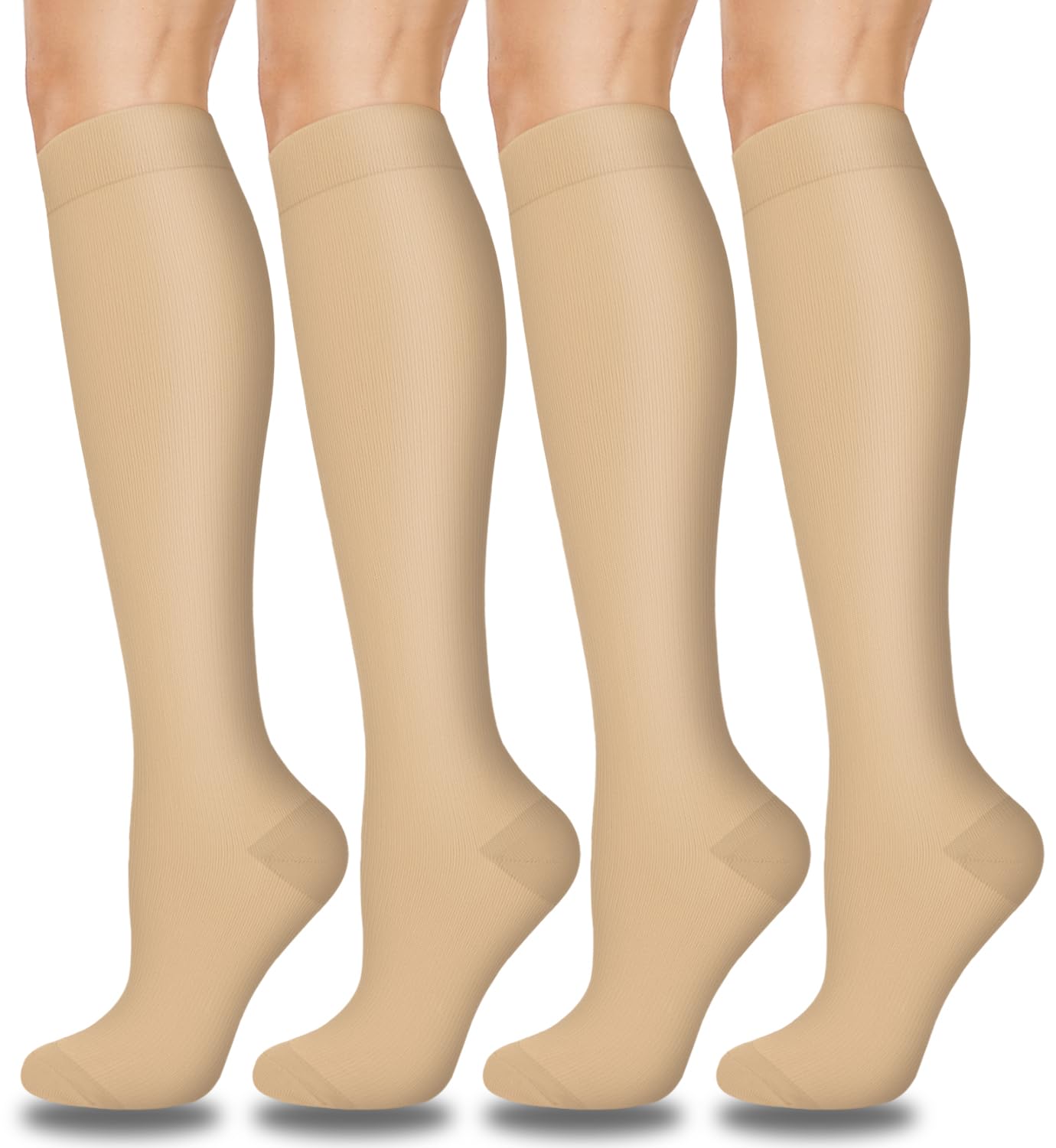 Compression Socks for Women & Men 4 Pairs, Best Support for Nurses Running Travel
