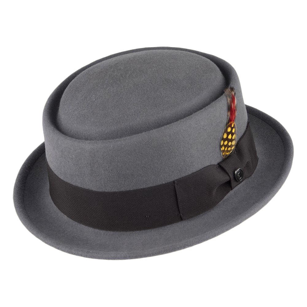 Jaxon & James Crushable Wool Pork Pie Hat - Grey - Medium