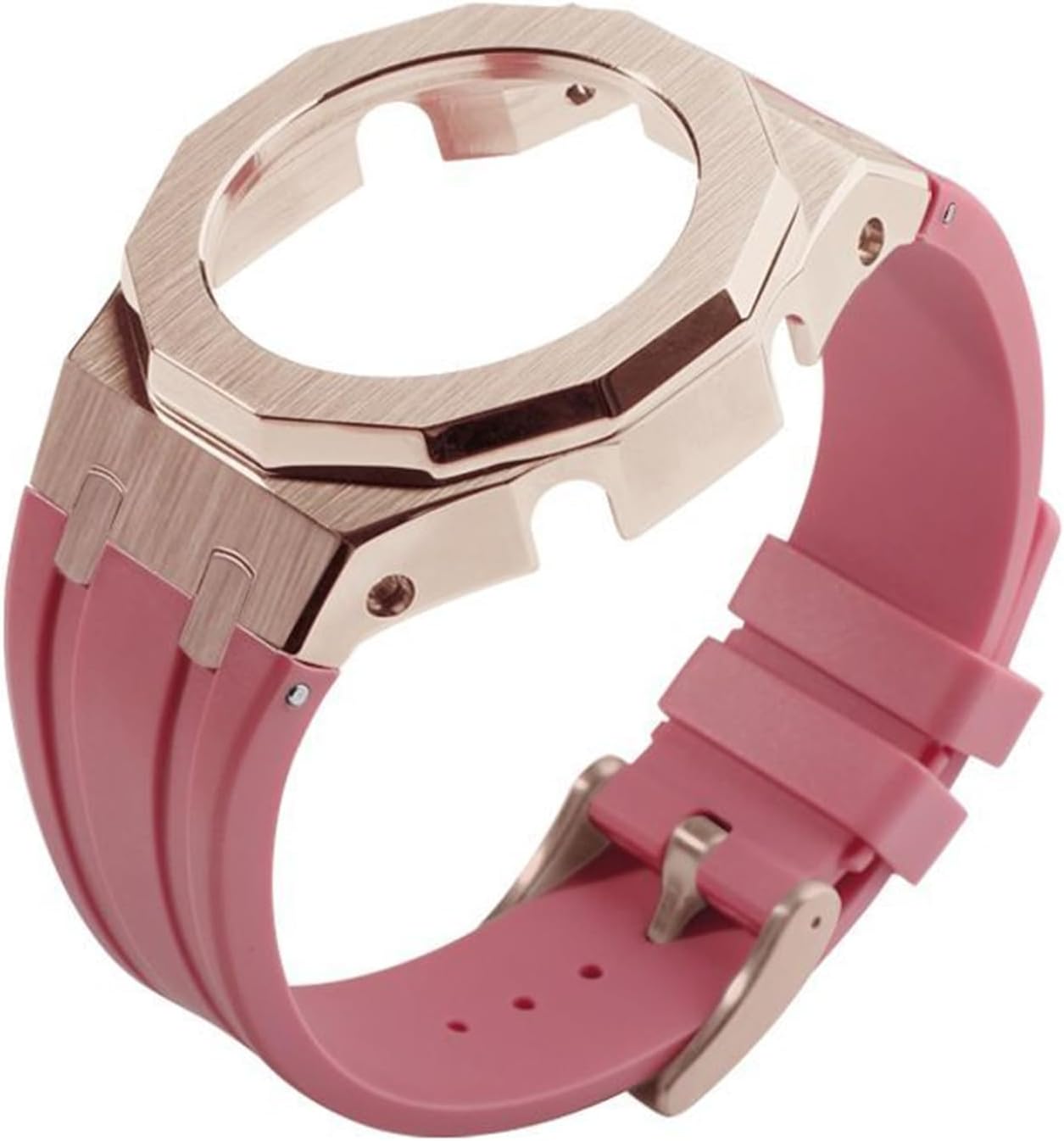 [JUSUTEK] 新登場 GA2100対応 十二角形カスタムパーツ、腕時計バンド+ケース一体，GA2100 / GA2110 /