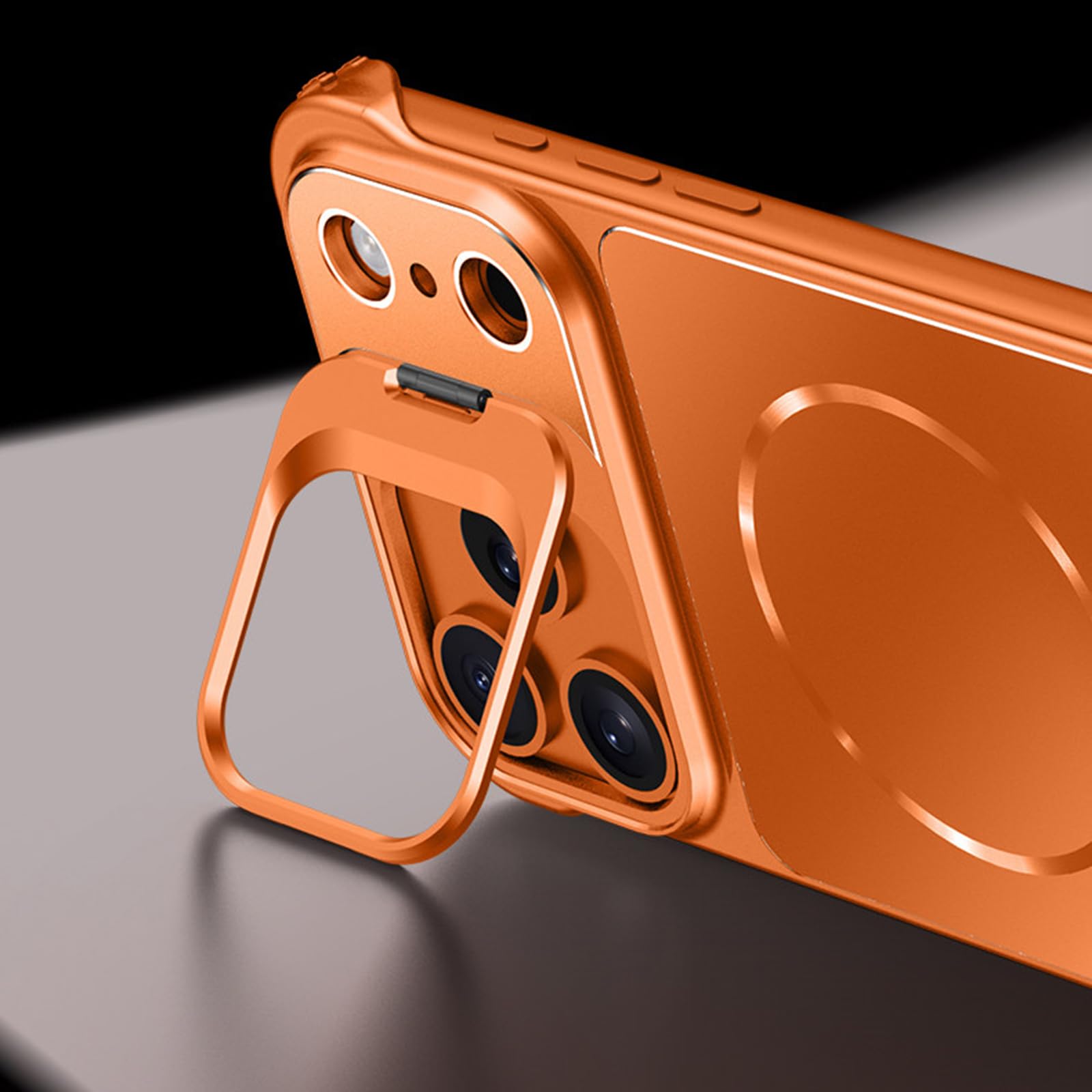 Guscio For IPhone 17/17Air/17Pro/17Pro Max, Rigido Senza Telaio Con Copertura For Paraurti Angolari Rinforzati, Custodia Magnetica For Cavalletto Di Protezione Della Fotocamera(Black,17 Pro Max)