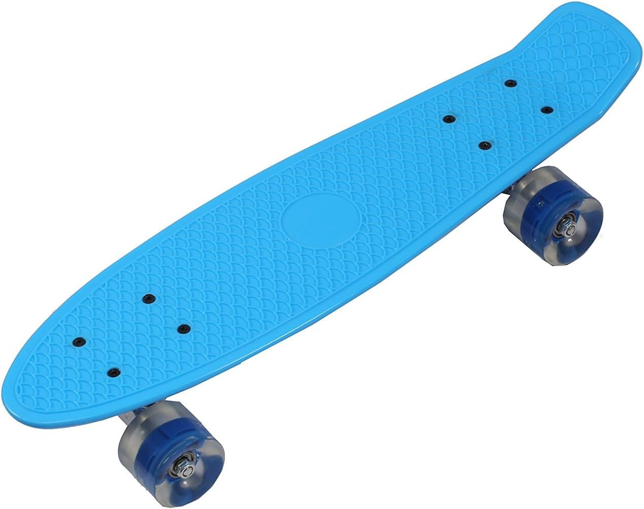 RollingBull Cruiser 27 inch Plastic Board Skateboard with LED-wheels blue