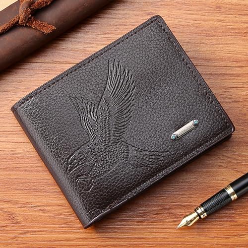 Image of Slim Wallet for Men with Coin Purse, Minimalist Wallet with Zipper, Bifold Mens Wallets with Credit Card Holder, PU Leather Men's Wallet with Money Clip, Carteras Para Hombres (Coffee E)