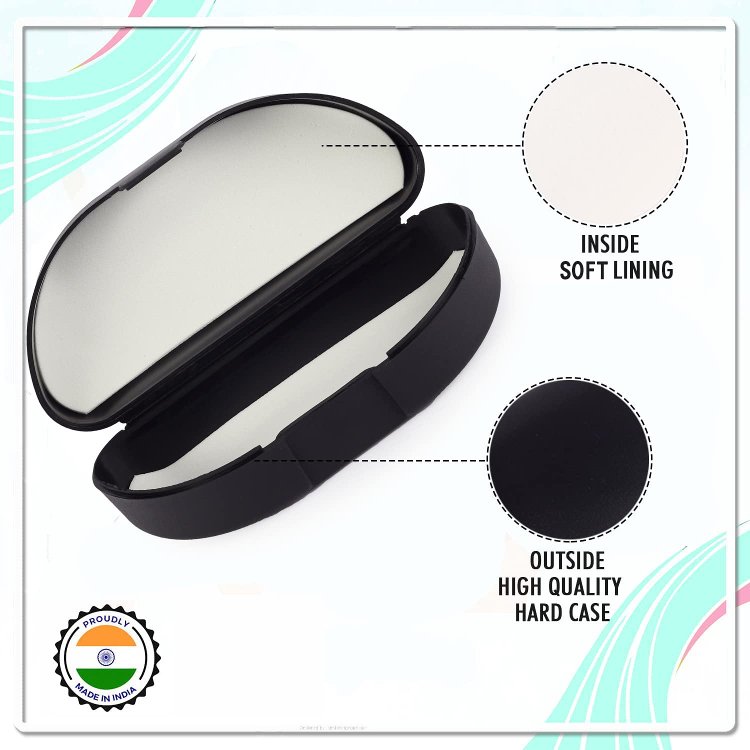 VIVID Vision Unisex Adult Lightweight Eyewear specs Case Cover | Protect Eye Glasses | Plastic | Sunglasses | Cases | Ap-227 | Black 2