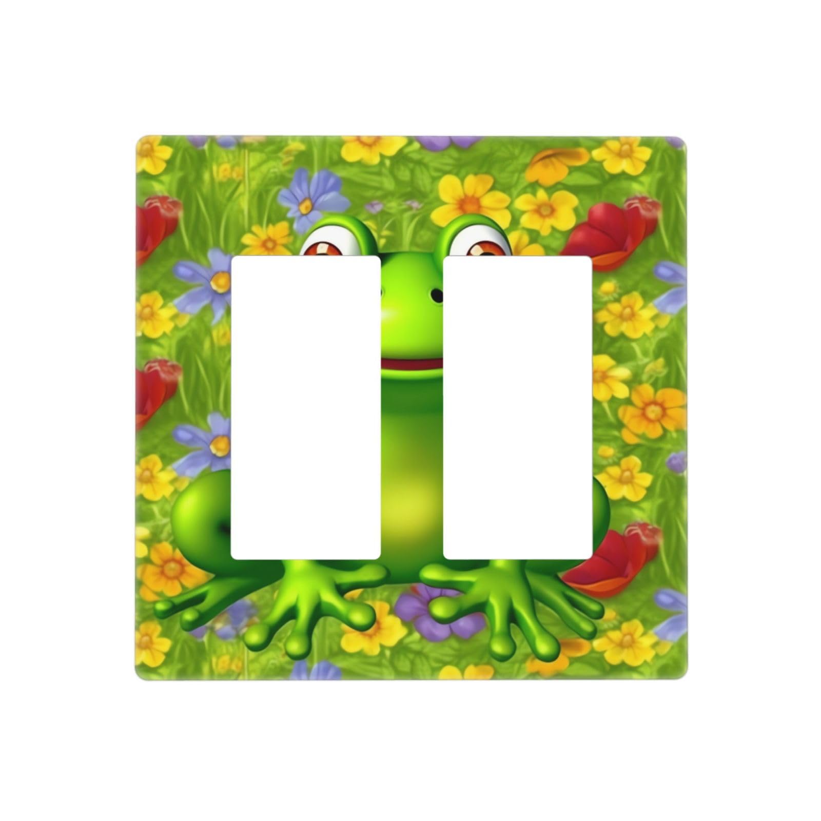 Kloph Style G Decorator Wall Plate 2 Gang Light Switch Covers Frog Wallplate Double Toggle Switch Plate Standard Size Electrical Outlet Covers Decorative Wall Switch Plate Cover