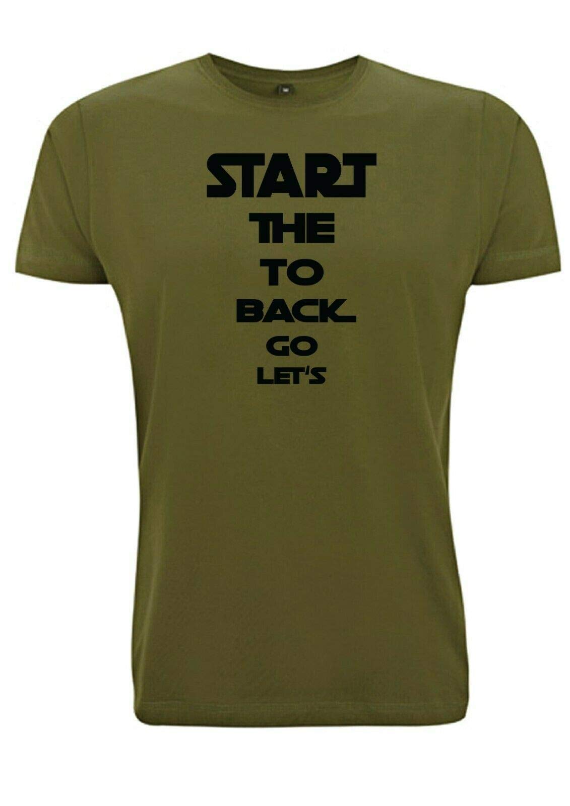 Time 4 Tee Men's Army Green Let's Go Back To The Start T Shirt The Scientist Coldplay Jogging Quote Lyric Lyrics Song Words Music Chris Martin Band Cold Play (Large, )