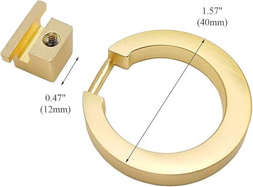 Miniatura 5 de Myxekllo 4 tiradores de anillo de gabinete de oro cepillado, tiradores de latón para cajones de muebles, anillo de gabinete de cocina, manijas de