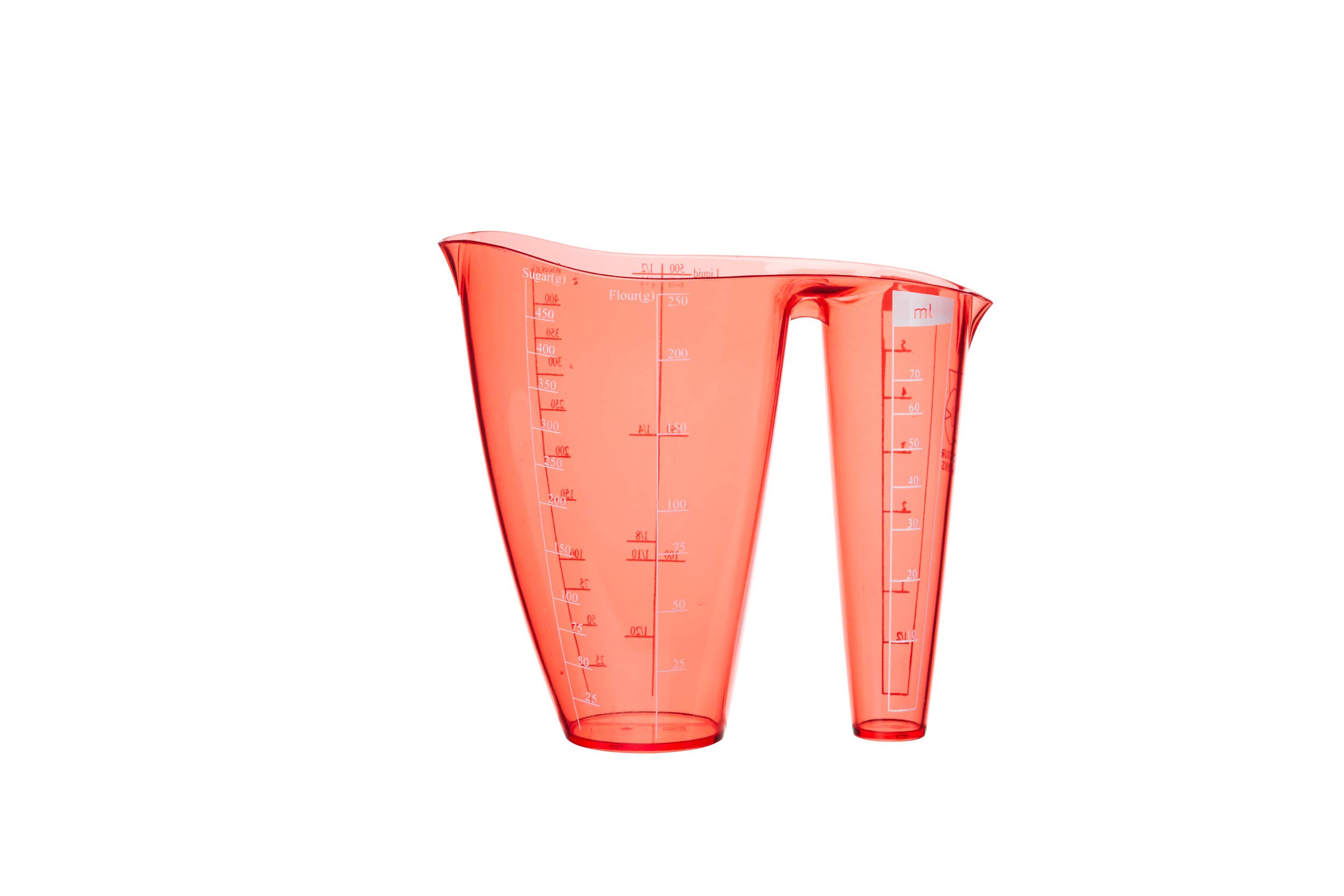 Colourworks 2 in 1 Plastic Measuring Jug for Dry and Liquid Ingredients, Cherry, 500 ml