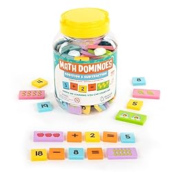 Educational Insights Math Dominoes Addition & Subtraction - Includes 60 Symbol & 40 Picture Dominoes, Gift for Ages 3+