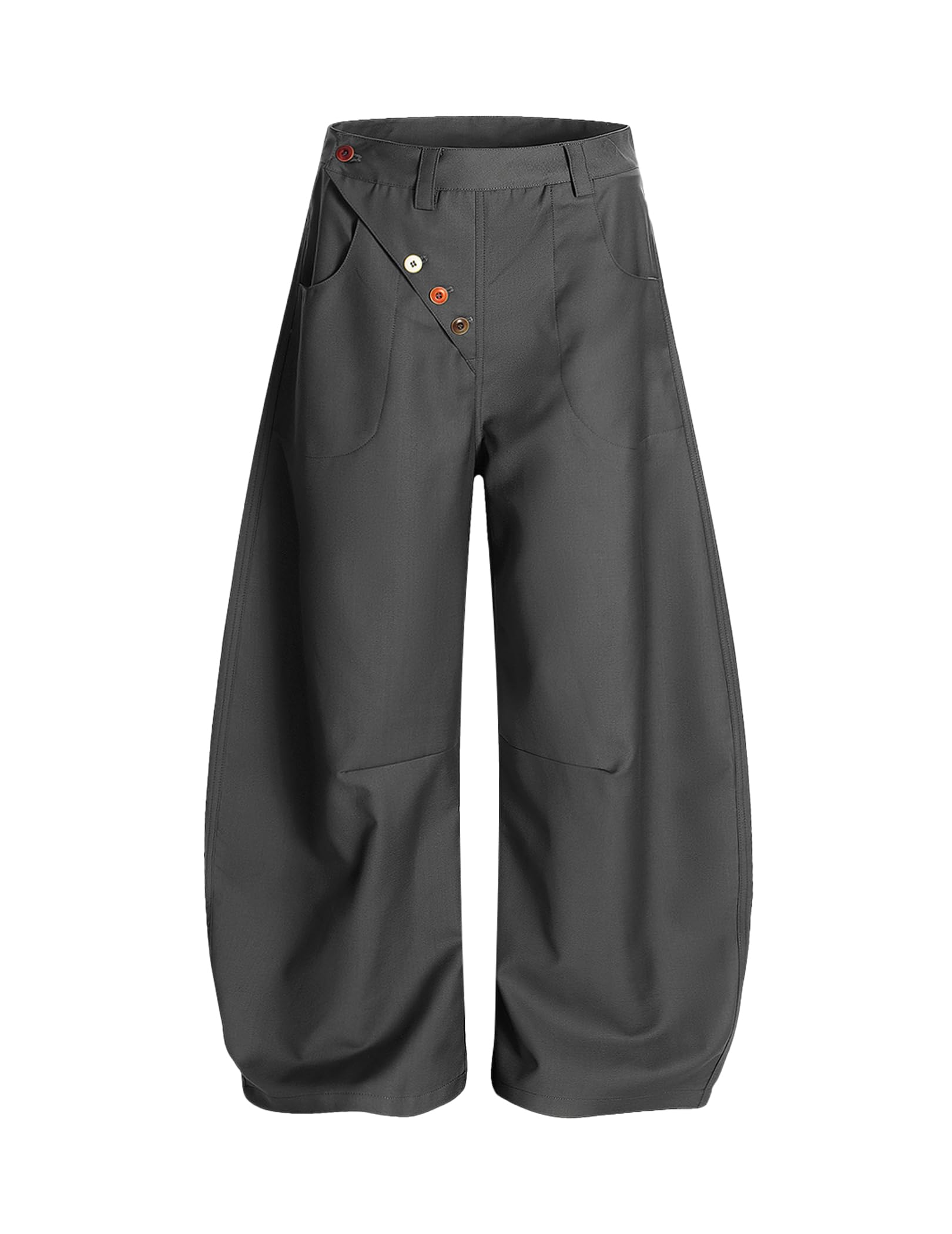 Aelfric Eden Baggy Wide Leg Barrel Pants Colorful Button for Women Men Casual Streetwear Y2K Loose Lantern Trousers