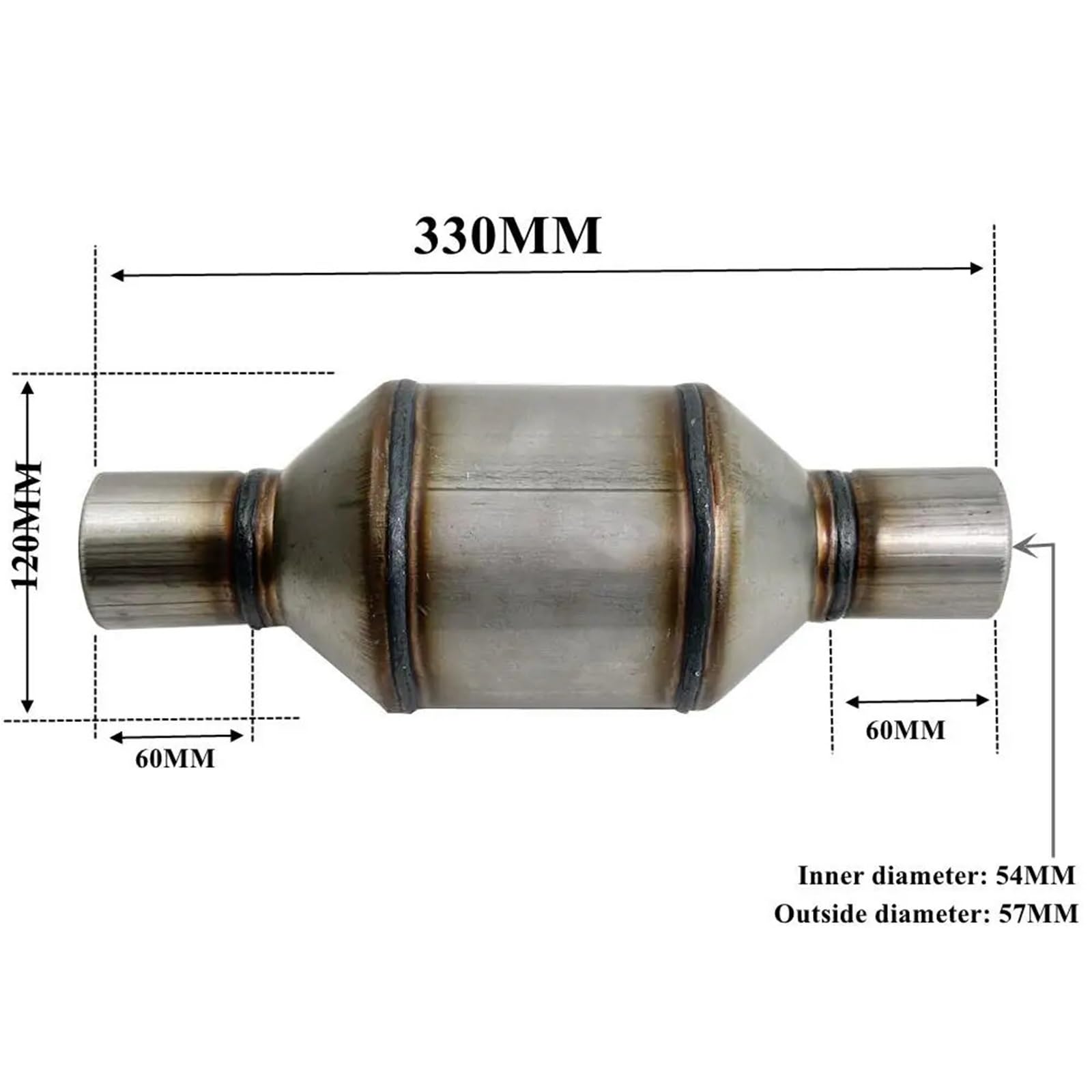katalizator samochodowy katalizator akcesoria Pasuje do uniwersalnego katalizatora REEJIM EURO 5 z ceramicznym katalizatorem 600 CPSI. Katalizator EURO V(54mm)