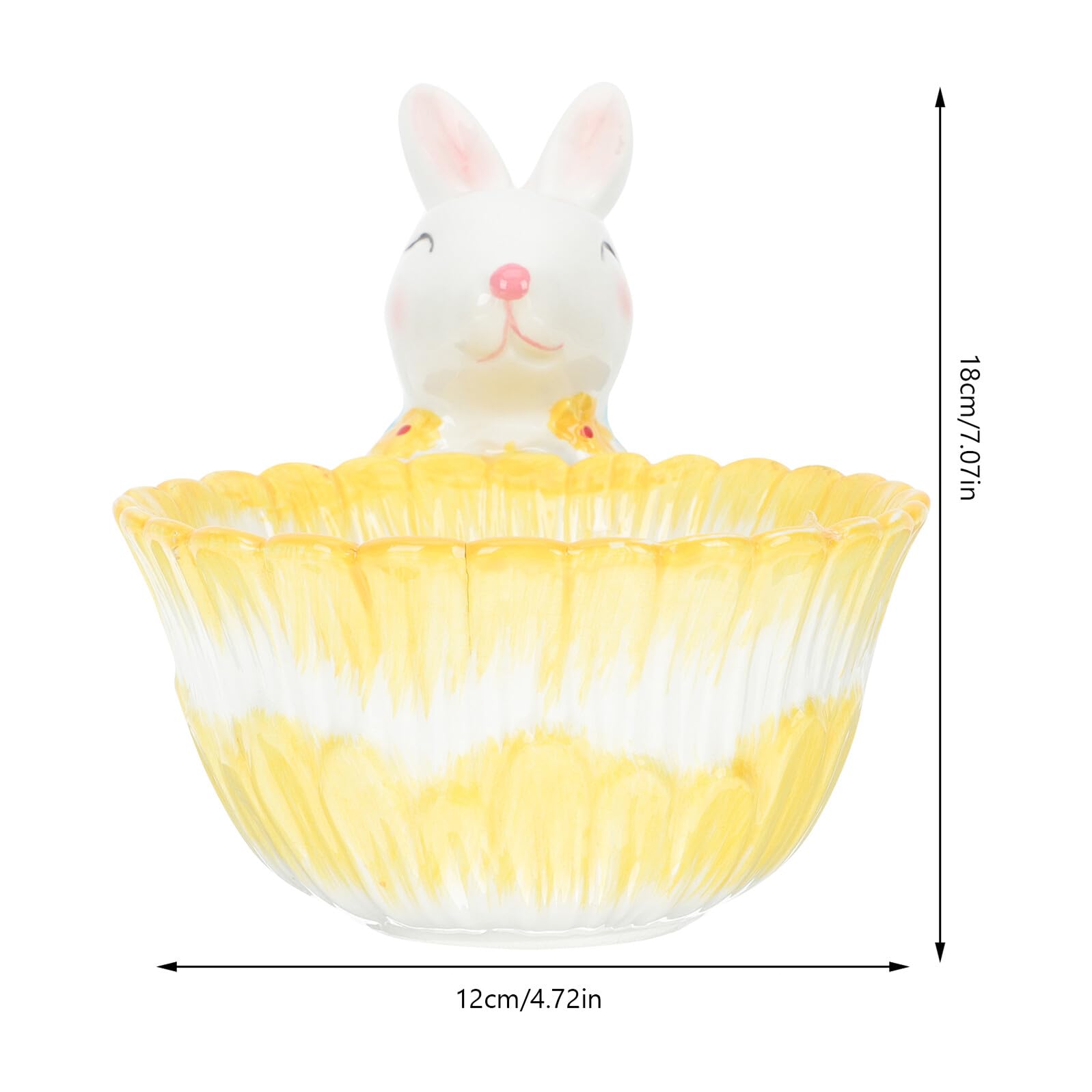 Toyvian Decorazione Pasquale da Tavolo a Forma di Cestino Coniglio in Ceramica, Ciotola Portaoggetti per Snack e Caramelle, Ornamento Leggero per Casa, Ufficio e Feste di Pasqua
