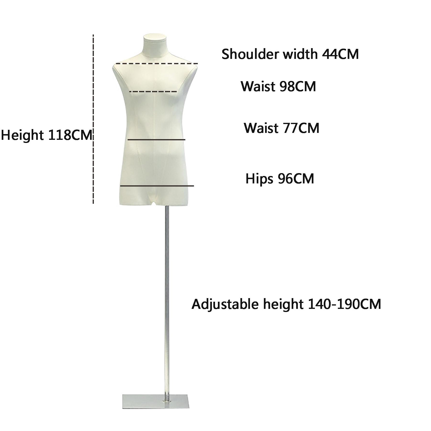 Generic Halbkörper-Mannequin-Torso männlich, Mann-Körperform mit Kopf, abnehmbare Arme, Dummy-Requisiten, Kleidungsständer, Metallbasis für Fenster, Kleid, Schmuck,Gold a1