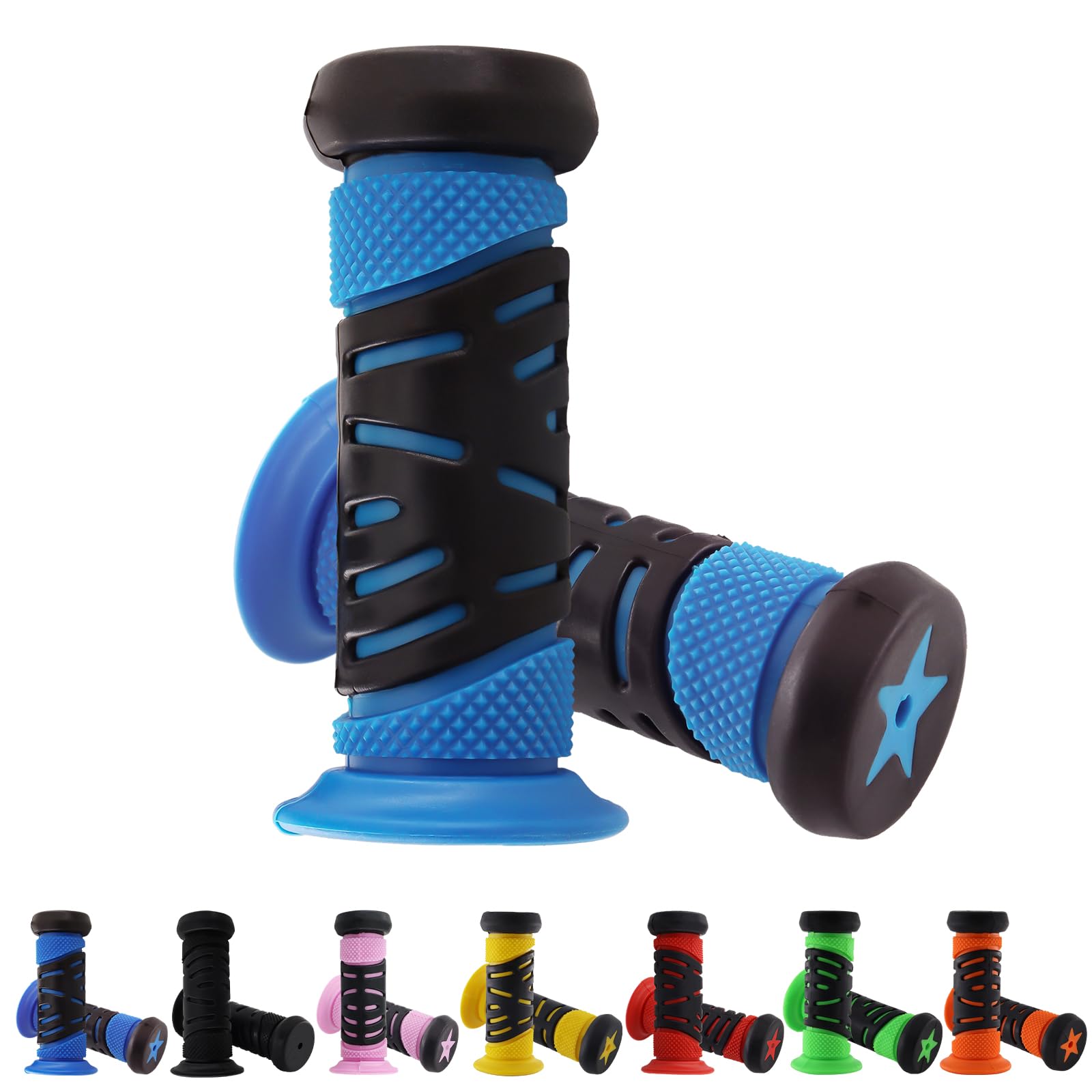 puños de Bicicleta para niños, Seguridad Gracias a la protección contra Impactos, puños de Bicicleta Infantil de 22 mm de Calibre, 95 mm de Longitud, puños de Goma para Manillar