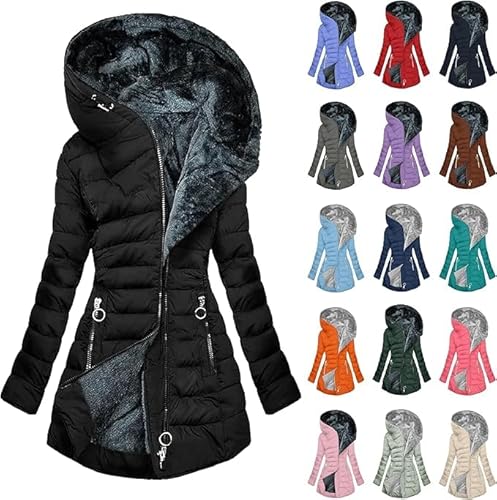 Winterjacke Damen Grosse GröSsen, Wintermantel Damen Lang Warmer Gefüttert Winterjacke Fleece Daunenjacke Winddicht Outdoorjacke Große Größen Damenmantel Winter Mantel Bequeme Parkajacke, XL Winterjacke Damen Grosse GröSsen, Wintermantel Damen Lang Warmer Gefüttert Winterjacke Fleece Daunenjacke Winddicht Outdoorjacke Große Größen Damenmantel Winter Mantel Bequeme Parkajacke, XL