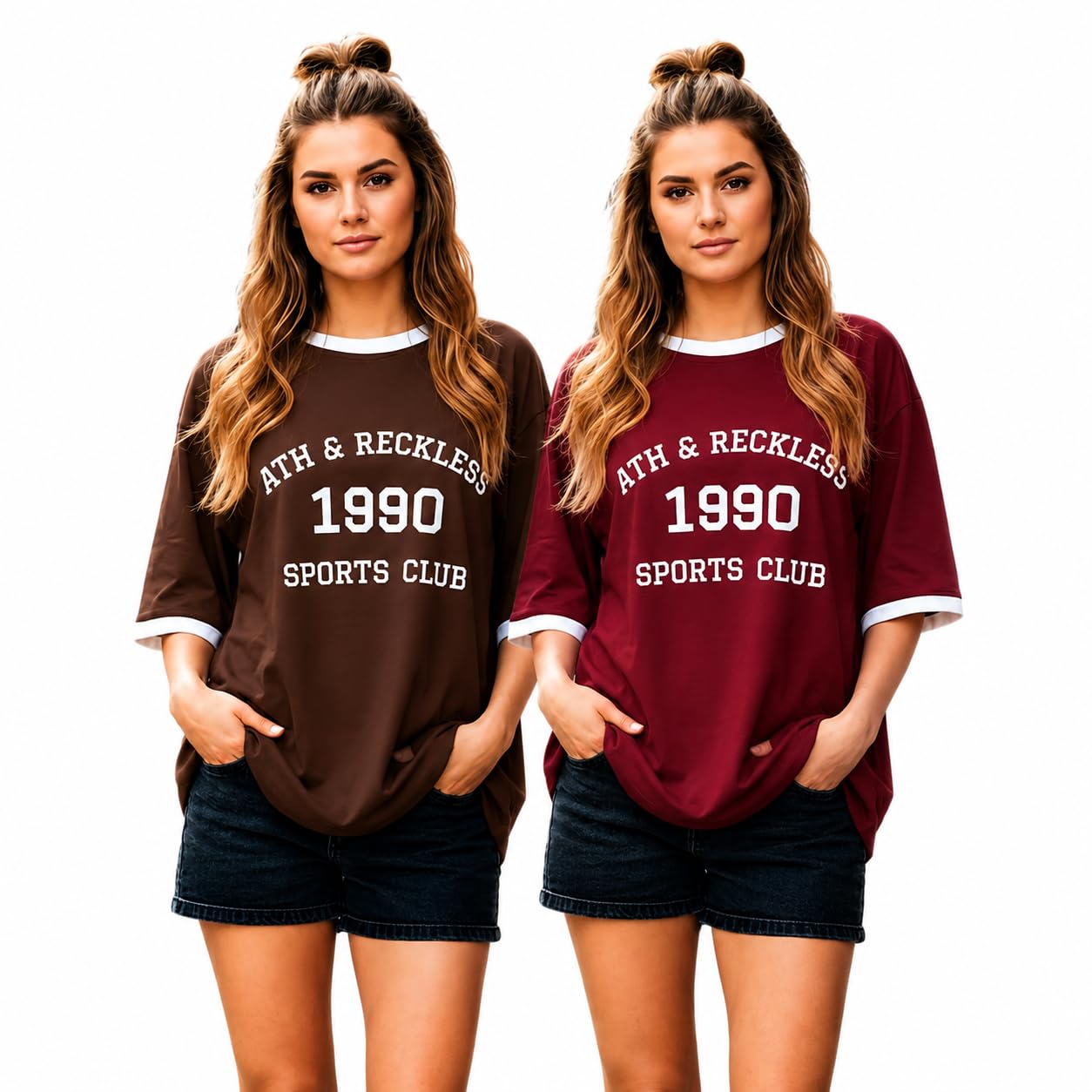 tqh Oversized Tshirt for Woman | Tshirt for Women | Tops for Women Western | Women's Tops | Woman Tee Loose Fit Drop Shoulder Printed T-Shirt for Casual Summer College Travel Pack of 2-picture-16