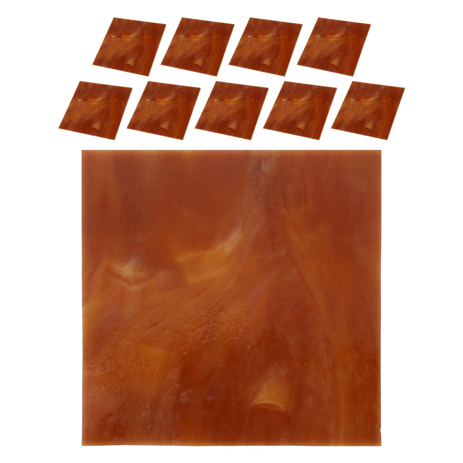 Gatuida Kit de Fabrication de Vitraux en Verre Marron, 10 Pièces, Matériaux pour Mosaïque, Usage pour Décorations d'Église, Détails Soignés
