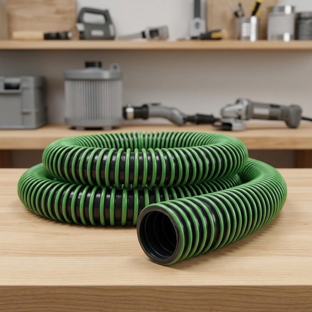 Tubo flessibile per aspirapolvere in ABS verde, 5 m, resistente (5 m)