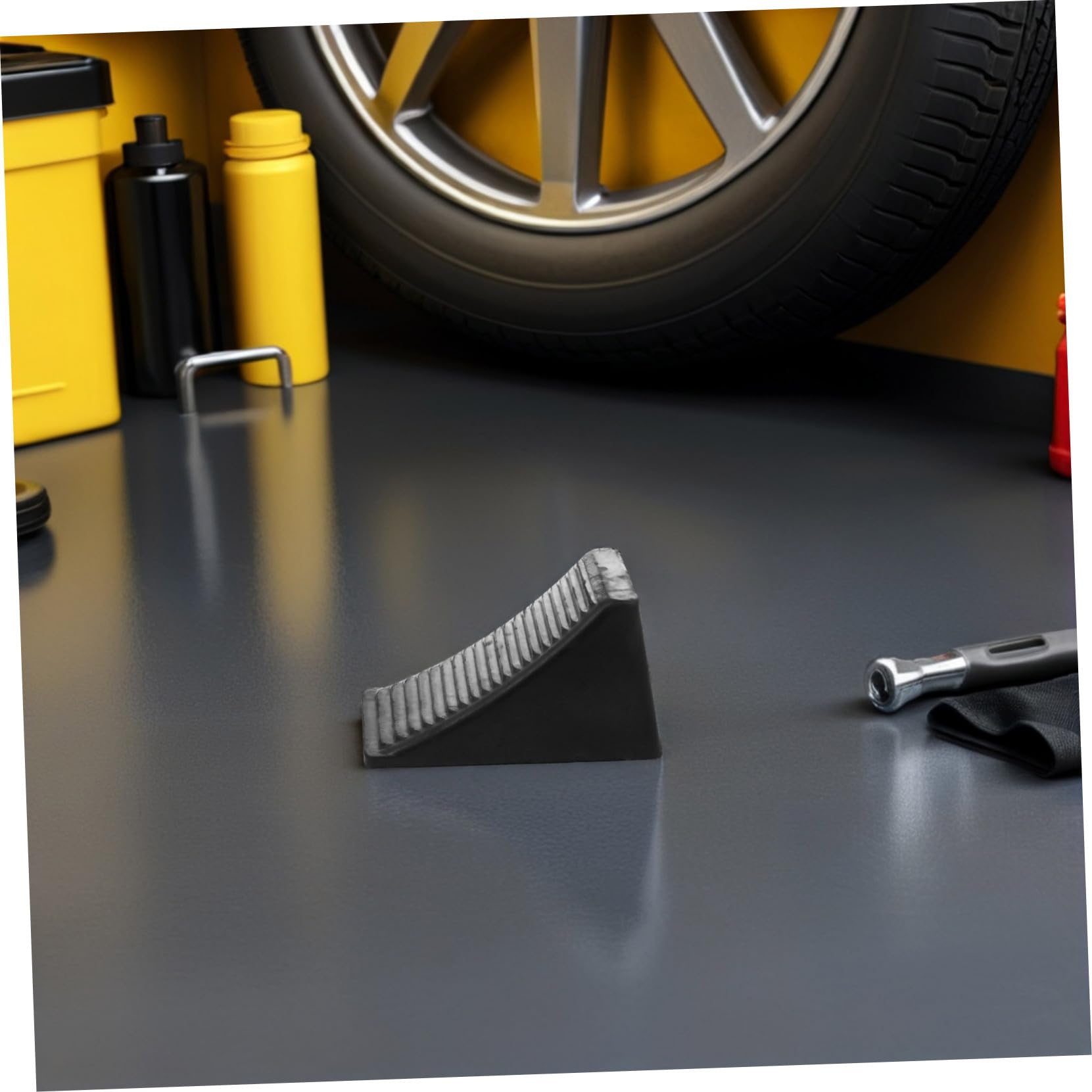 SOIMISS Gummi Reifenkeile Maximieren Grip für Anhänger und Wohnmobil 2 Stück und Sichern Fahrzeuge Portable Unterlegkeile Schwarz Zuverlässig im Offroad und Werkstatteinsatz