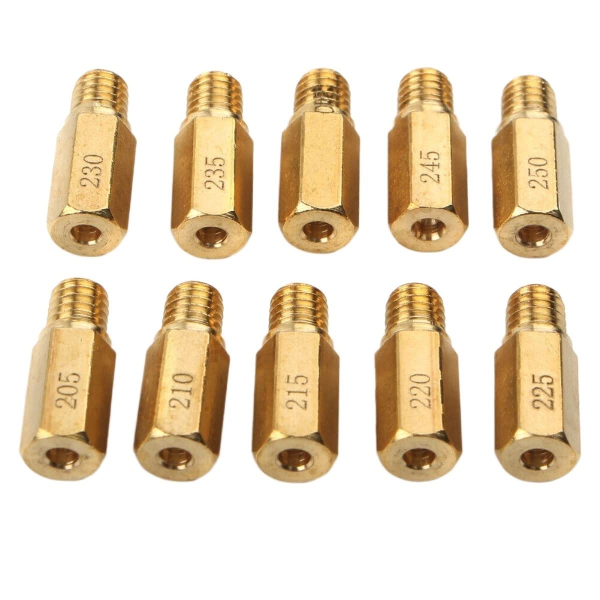 205-250 Motorcycle Carburetor Main Jets Parts Fit For P_WK O_KO C_VK Carburetor 10pcs/set
