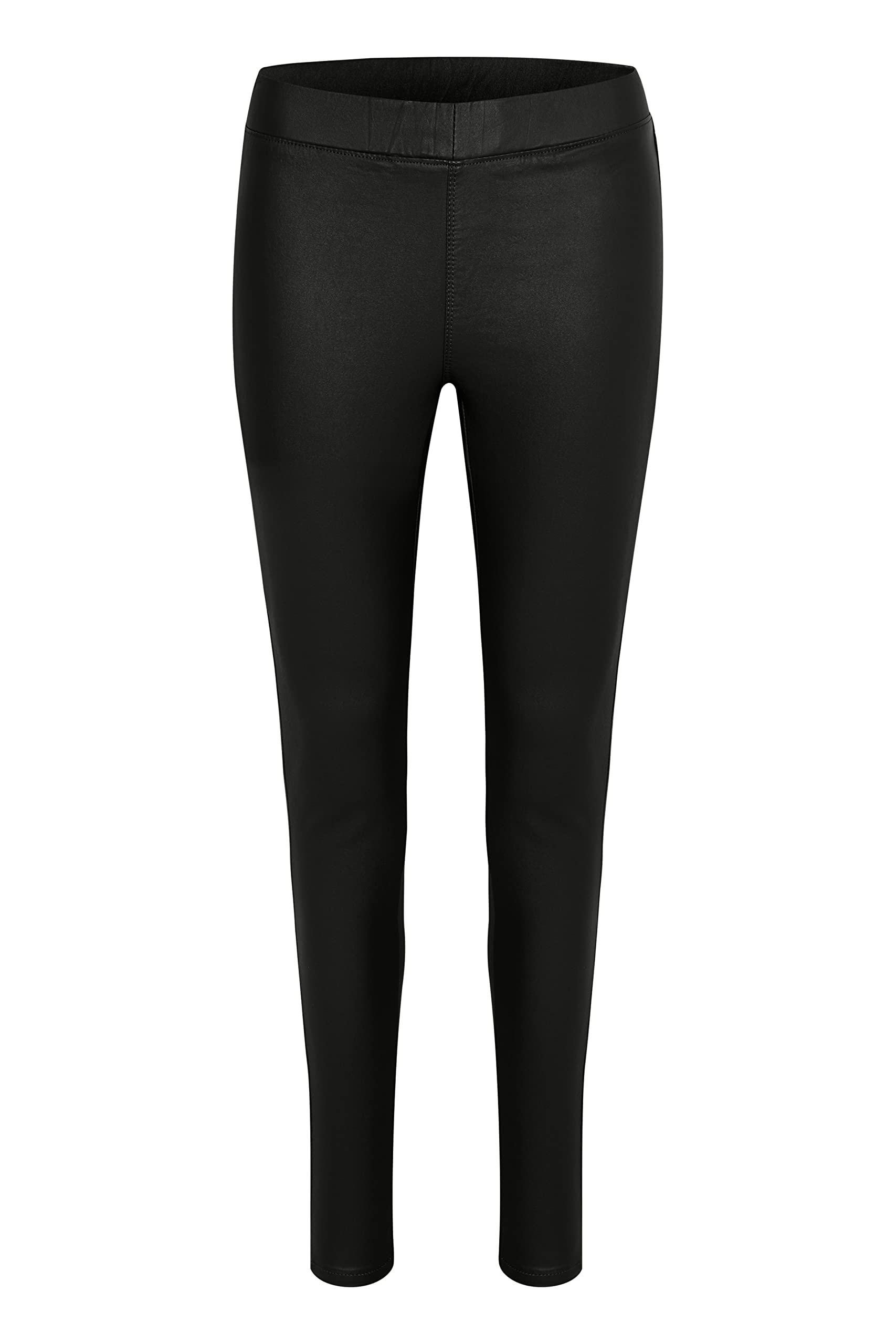 Kaffe Black Coated Jeggings Slim-Fit Trousers - Female - Leggings - M - Trousers