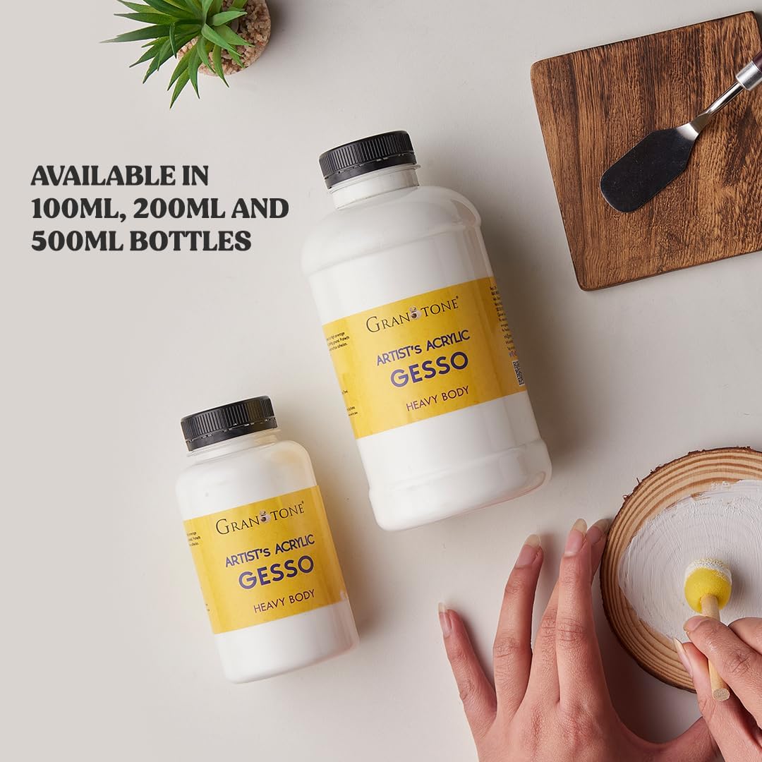 GRANOTONE Acrylic Gesso White 100ml Universal Primer 4