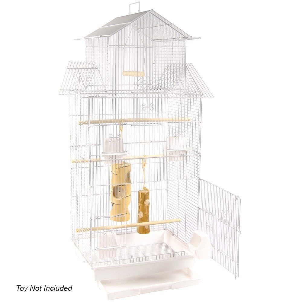 Bird cage for Budgies,Finches,Love Birds,with Cuttlefish BoneHolder,Cuttlefish Bone,3perch,4 Cups (47.5x36x104 cms)-Colors May Vary - Without Accessories 1