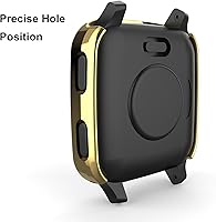 Vista 3 de Paquete de 2 fundas compatibles con protector de pantalla Garmin Venu Sq con vidrio templado 9H, carcasa rígida de policarbonato antiarañazos